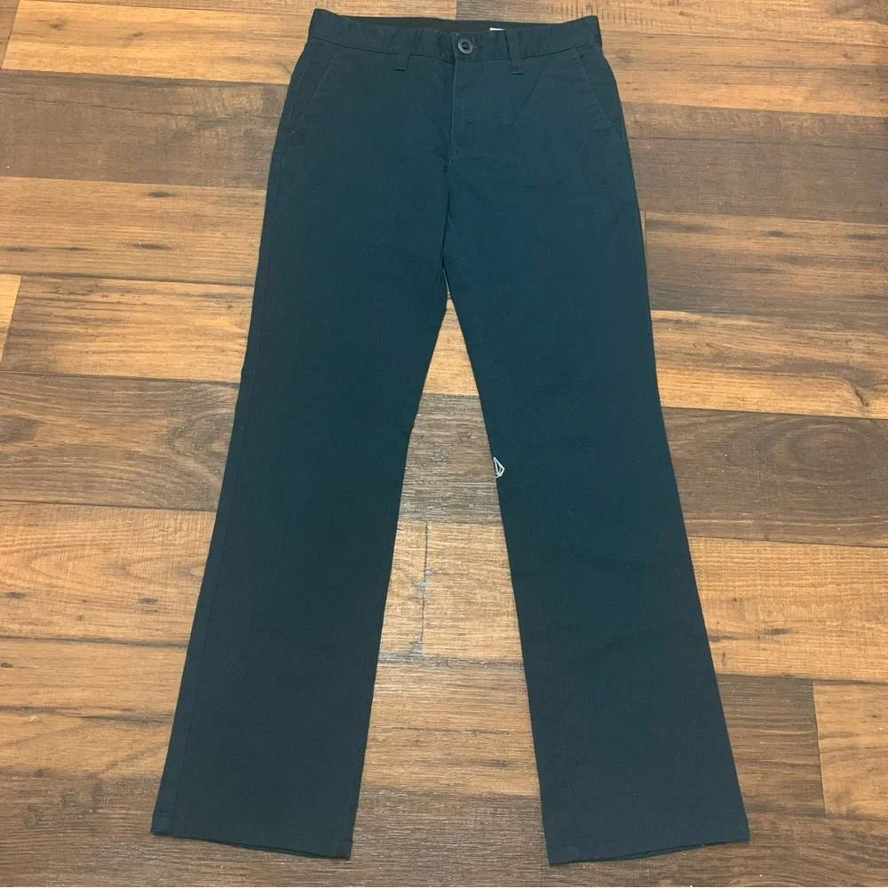 Volcom Boys Dark Navy Pants, Size 27(14), Chino, Embroidered Logo